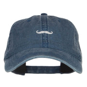 Mini Mustache Embroidered Washed Cap