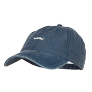 Mini Mustache Embroidered Washed Cap