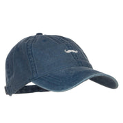 Mini Mustache Embroidered Washed Cap