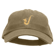 Saxophone Embroidered Low Profile Dyed Cotton Twill Cap - Khaki OSFM