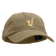 Saxophone Embroidered Low Profile Dyed Cotton Twill Cap - Khaki OSFM