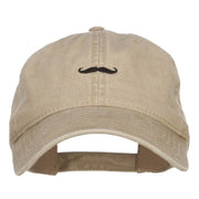 Mini Mustache Embroidered Washed Cap