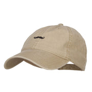 Mini Mustache Embroidered Washed Cap