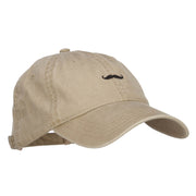 Mini Mustache Embroidered Washed Cap