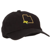 Utah Sego Lily with Map Embroidered Unstructured Washed Cap