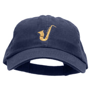 Saxophone Embroidered Low Profile Dyed Cotton Twill Cap - Navy OSFM