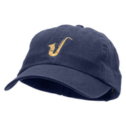 Saxophone Embroidered Low Profile Dyed Cotton Twill Cap - Navy OSFM