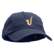 Saxophone Embroidered Low Profile Dyed Cotton Twill Cap - Navy OSFM