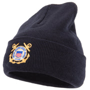 US Coast Guard Anchors Logo Embroidered Long Beanie