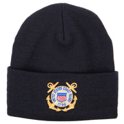 US Coast Guard Anchors Logo Embroidered Long Beanie