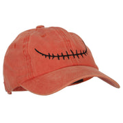 Skeleton Mouth Embroidered Unstructured Cotton Cap