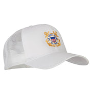 US Coast Guard Retired Anchors Embroidered Solid Cotton Mesh Pro Cap