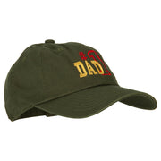 Number 1 Dad Outline Words Embroidered Unstructured Dyed Cotton Cap