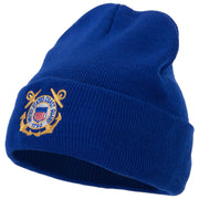 US Coast Guard Anchors Logo Embroidered Long Beanie