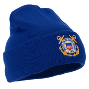 US Coast Guard Anchors Logo Embroidered Long Beanie