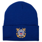 US Coast Guard Anchors Logo Embroidered Long Beanie