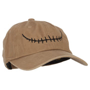 Skeleton Mouth Embroidered Unstructured Cotton Cap