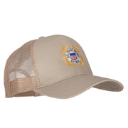 US Coast Guard Retired Anchors Embroidered Solid Cotton Mesh Pro Cap