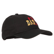 Number 1 Dad Outline Words Embroidered Unstructured Dyed Cotton Cap