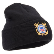 US Coast Guard Anchors Logo Embroidered Long Beanie