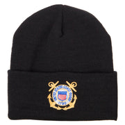 US Coast Guard Anchors Logo Embroidered Long Beanie