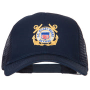 US Coast Guard Retired Anchors Embroidered Solid Cotton Mesh Pro Cap