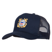 US Coast Guard Retired Anchors Embroidered Solid Cotton Mesh Pro Cap