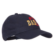 Number 1 Dad Outline Words Embroidered Unstructured Dyed Cotton Cap