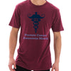 Mustached Caduceus Graphic Design Unisex Ring Spun Cotton Vintage Short Sleeve Crewneck Tee Shirt