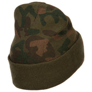 US Submarine Veteran Military Embroidered Camo Long Beanie