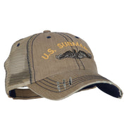 US Submarine Embroidered Low Profile Cotton Mesh Cap