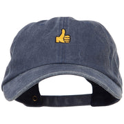 Mini Thumbs Up Embroidered Unstructured Dyed Cap