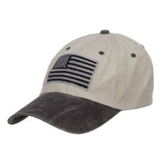 Silver American Flag Embroidered Washed Two Tone Cap