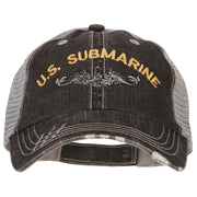 US Submarine Embroidered Low Profile Cotton Mesh Cap