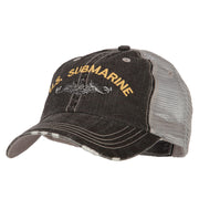 US Submarine Embroidered Low Profile Cotton Mesh Cap