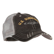 US Submarine Embroidered Low Profile Cotton Mesh Cap