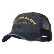 US Submarine Embroidered Low Profile Cotton Mesh Cap