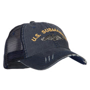 US Submarine Embroidered Low Profile Cotton Mesh Cap