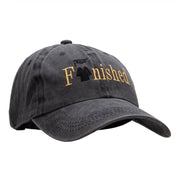 Finished Embellished Phrase Embroidered Unstructured Cotton Cap