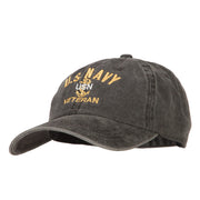 USN Veteran Military Embroidered Washed Cotton Twill Cap