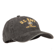 USN Veteran Military Embroidered Washed Cotton Twill Cap