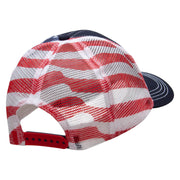 Red American Muscle Car USA Flag Cotton Twill Mesh Cap - Flag OSFM