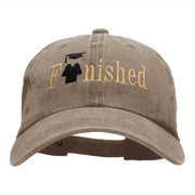 Finished Embellished Phrase Embroidered Unstructured Cotton Cap