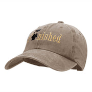 Finished Embellished Phrase Embroidered Unstructured Cotton Cap