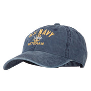 USN Veteran Military Embroidered Washed Cotton Twill Cap