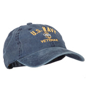 USN Veteran Military Embroidered Washed Cotton Twill Cap