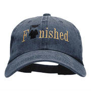 Finished Embellished Phrase Embroidered Unstructured Cotton Cap