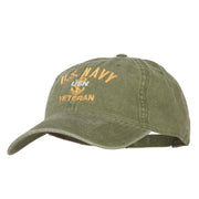 USN Veteran Military Embroidered Washed Cotton Twill Cap