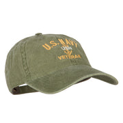 USN Veteran Military Embroidered Washed Cotton Twill Cap