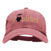 Finished Embellished Phrase Embroidered Unstructured Cotton Cap